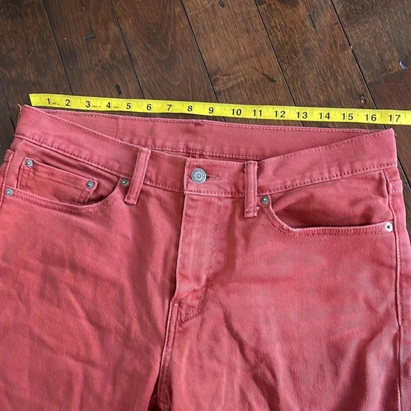 Levis 514 Mens Straight leg Red Size 33 x 32 Casual Denim Cotton blend - Picture 3 of 11